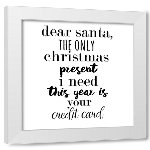 Black And White Holiday White Modern Wood Framed Art Print by Matic, Jelena