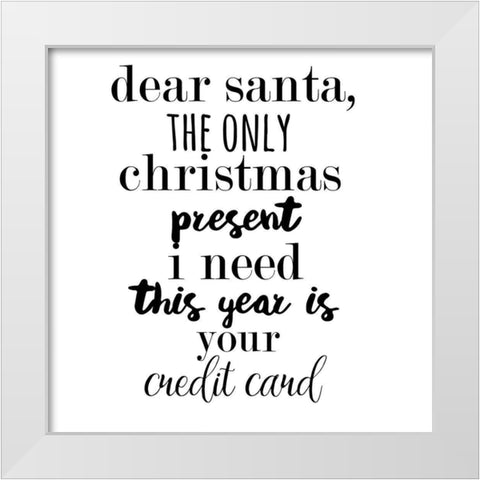 Black And White Holiday White Modern Wood Framed Art Print by Matic, Jelena