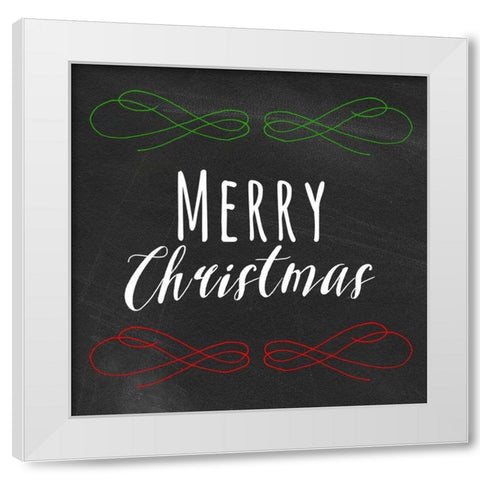 Merry White Modern Wood Framed Art Print by Matic, Jelena