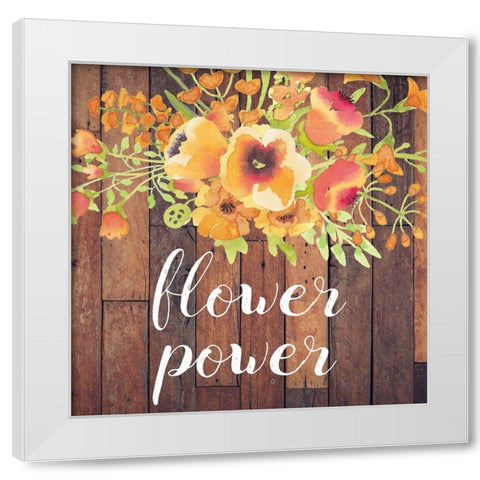 Flower White Modern Wood Framed Art Print by Matic, Jelena