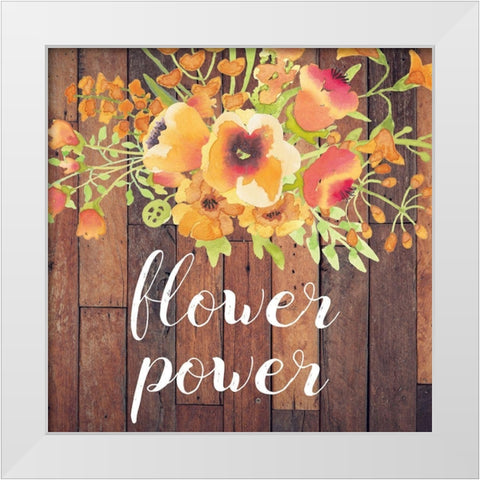 Flower White Modern Wood Framed Art Print by Matic, Jelena