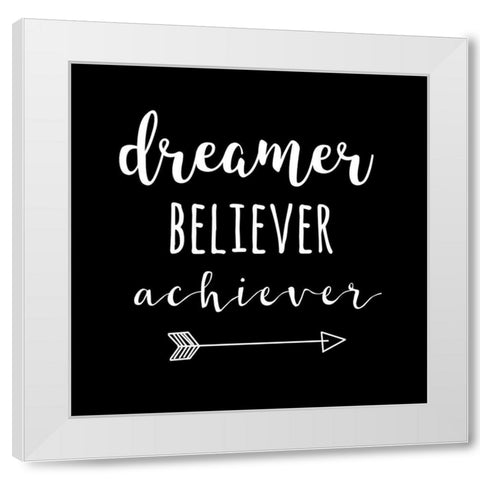 Dreame White Modern Wood Framed Art Print by Matic, Jelena