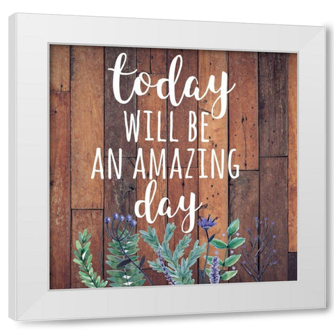 Today White Modern Wood Framed Art Print by Matic, Jelena