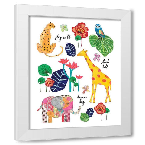 Jungle Map White Modern Wood Framed Art Print by McCully, Jennifer