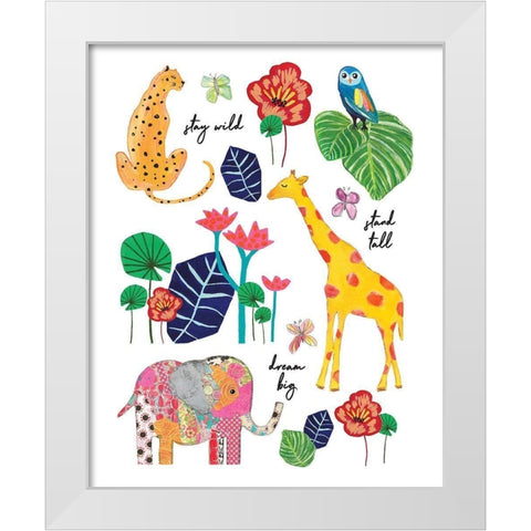 Jungle Map White Modern Wood Framed Art Print by McCully, Jennifer