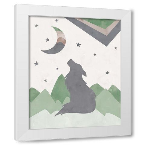 BlackWolf_Print White Modern Wood Framed Art Print by McCully, Jennifer