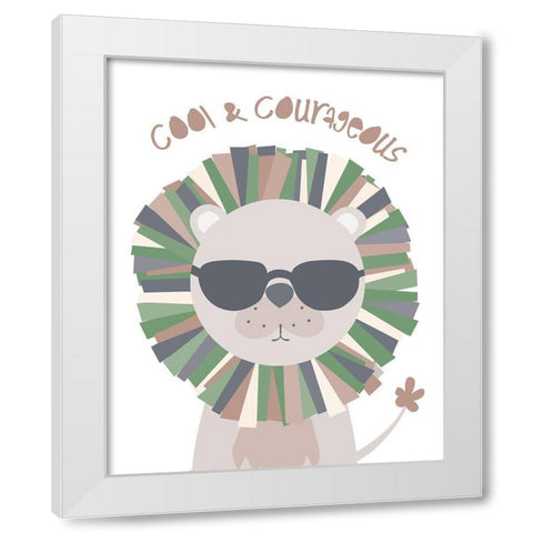 Cool_Lion White Modern Wood Framed Art Print by McCully, Jennifer