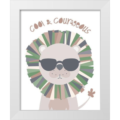 Cool_Lion White Modern Wood Framed Art Print by McCully, Jennifer
