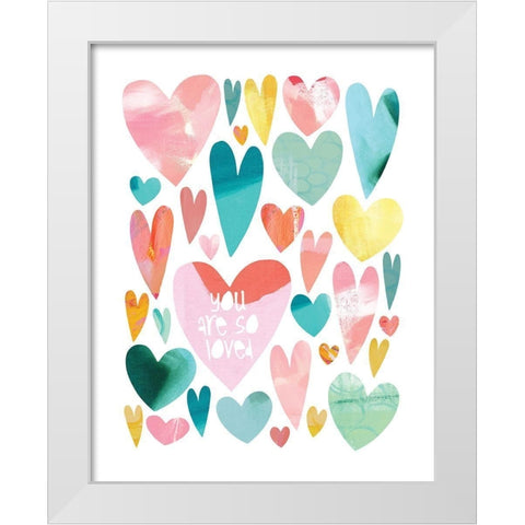 Floating_Hearts_SOLOVED White Modern Wood Framed Art Print by McCully, Jennifer