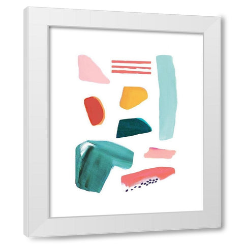 Organic Shapes Collage White Modern Wood Framed Art Print by McCully, Jennifer