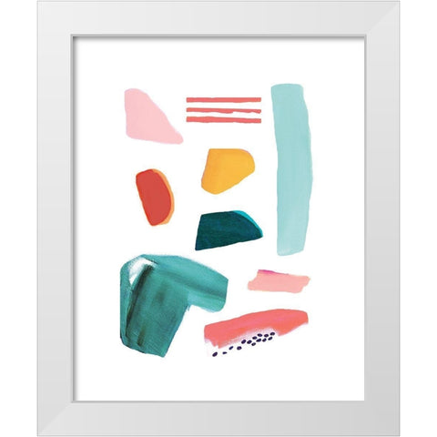Organic Shapes Collage White Modern Wood Framed Art Print by McCully, Jennifer