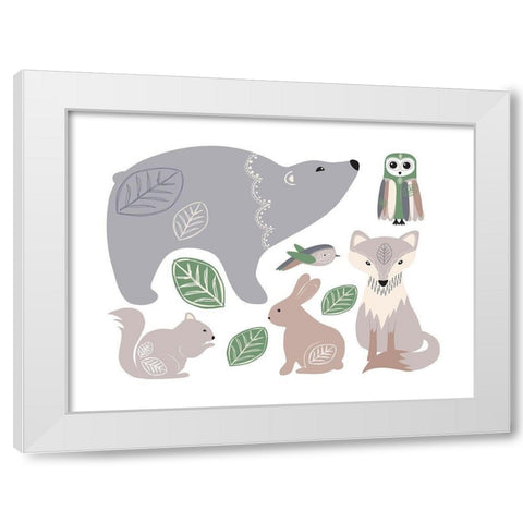 Forest_Friends White Modern Wood Framed Art Print by McCully, Jennifer