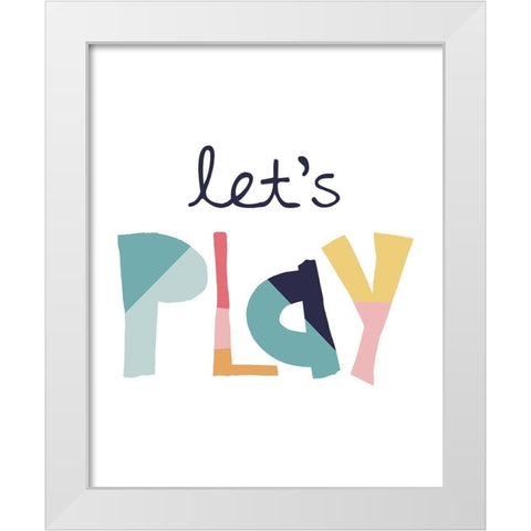 Lets Play Muted White Modern Wood Framed Art Print by McCully, Jennifer