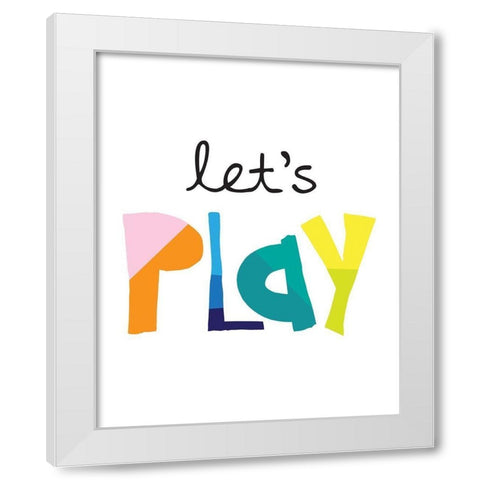 Lets Play Bright White Modern Wood Framed Art Print by McCully, Jennifer