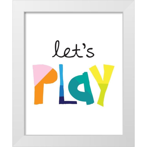 Lets Play Bright White Modern Wood Framed Art Print by McCully, Jennifer