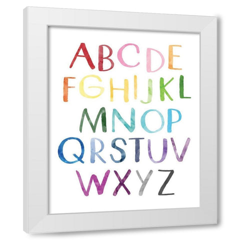Watercolor Alphabet 1 White Modern Wood Framed Art Print by McCully, Jennifer
