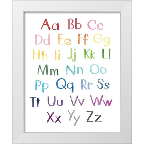Watercolor Alphabet 2 White Modern Wood Framed Art Print by McCully, Jennifer