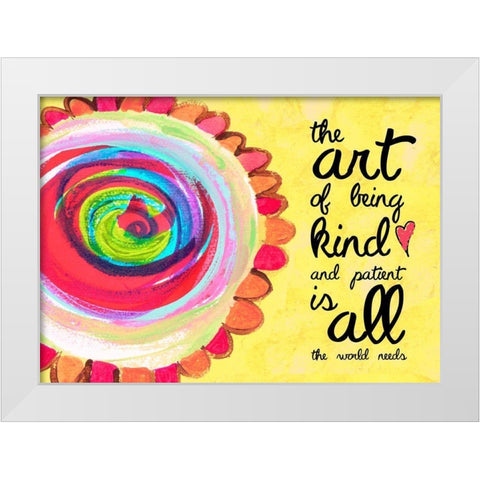 Kind and Patient White Modern Wood Framed Art Print by McCully, Jennifer