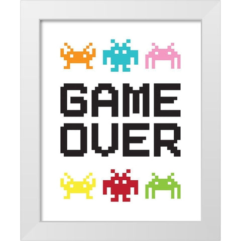 Game Over 2 White Modern Wood Framed Art Print by McCully, Jennifer