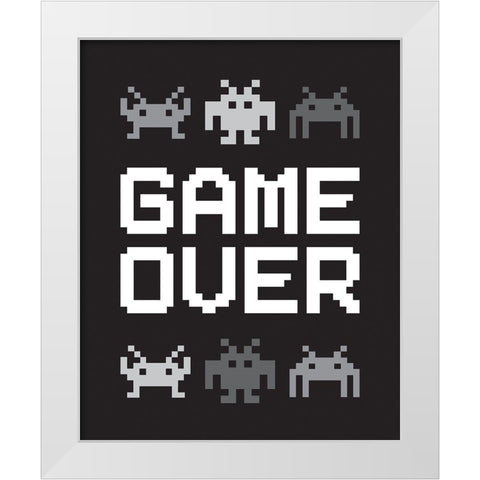 Game Over 3 White Modern Wood Framed Art Print by McCully, Jennifer