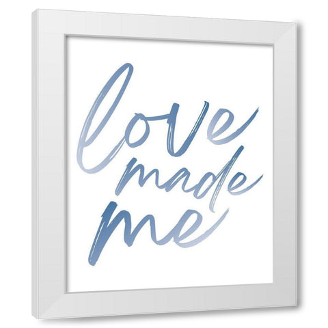 Love Made Me Blue Hues Ombre White Modern Wood Framed Art Print by McCully, Jennifer