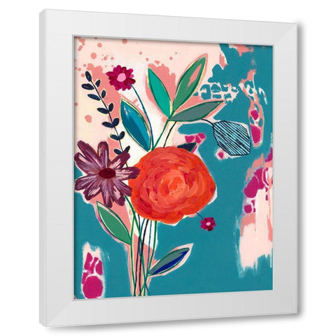 Torn Wallpaper Floral White Modern Wood Framed Art Print by McCully, Jennifer