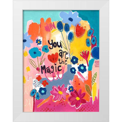 You Are The Magic Floral White Modern Wood Framed Art Print by McCully, Jennifer