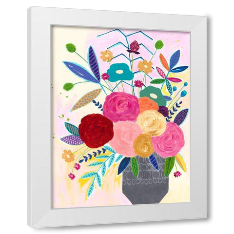 Cotton Candy Floral White Modern Wood Framed Art Print by McCully, Jennifer