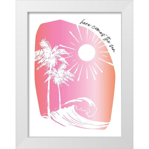 Here Comes The Sun Pinks White Modern Wood Framed Art Print by McCully, Jennifer