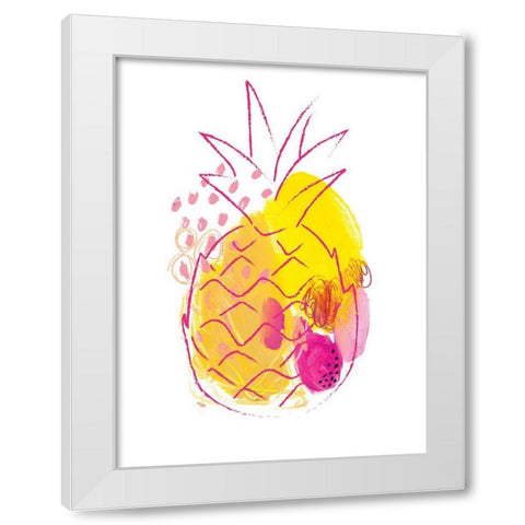 Abstract Pineapple White Modern Wood Framed Art Print by McCully, Jennifer