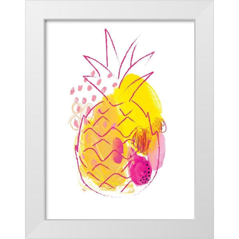 Abstract Pineapple White Modern Wood Framed Art Print by McCully, Jennifer