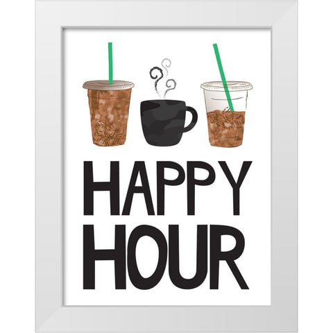 Happy Hour White Modern Wood Framed Art Print by McCully, Jennifer
