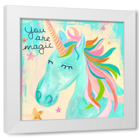 You Are Magic Unicorn White Modern Wood Framed Art Print by McCully, Jennifer