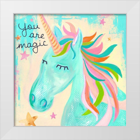 You Are Magic Unicorn White Modern Wood Framed Art Print by McCully, Jennifer