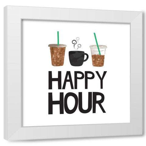 Happy Hour White Modern Wood Framed Art Print by McCully, Jennifer