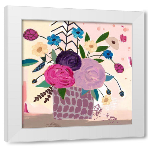 Plum Floral White Modern Wood Framed Art Print by McCully, Jennifer