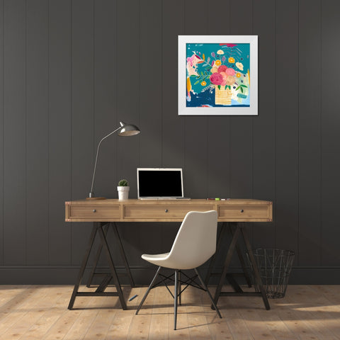 Tammys Bouquet White Modern Wood Framed Art Print by McCully, Jennifer