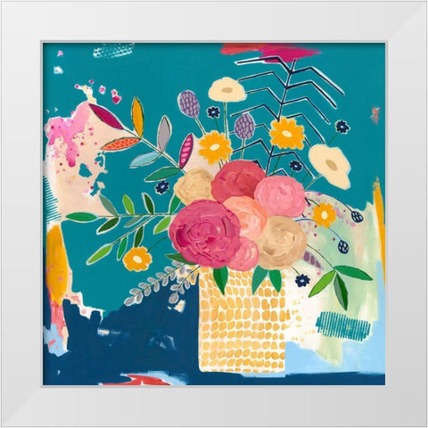 Tammys Bouquet White Modern Wood Framed Art Print by McCully, Jennifer