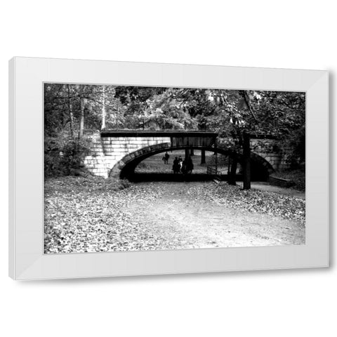Central Park Horses White Modern Wood Framed Art Print by Grey, Jace