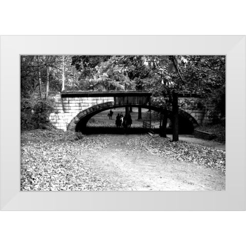 Central Park Horses White Modern Wood Framed Art Print by Grey, Jace