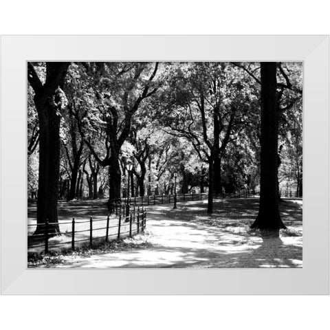 Central Park Walk White Modern Wood Framed Art Print by Pica, Jeff