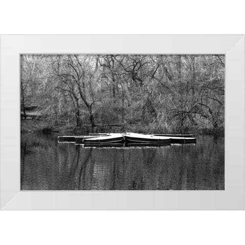 Central Park Rowboats Together White Modern Wood Framed Art Print by Grey, Jace