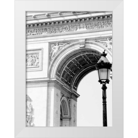 Paris Arc de Triomphe White Modern Wood Framed Art Print by Grey, Jace