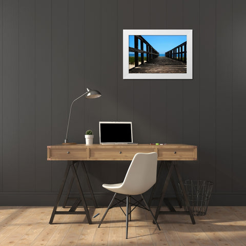Beach 0764 White Modern Wood Framed Art Print by Pica, Jeff