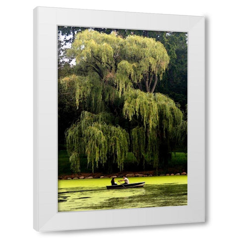 Central Park Couple Summer White Modern Wood Framed Art Print by Pica, Jeff