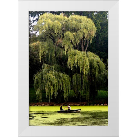 Central Park Couple Summer White Modern Wood Framed Art Print by Pica, Jeff
