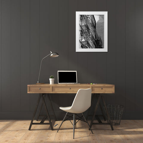 Escaping The Fire B White Modern Wood Framed Art Print by Pica, Jeff