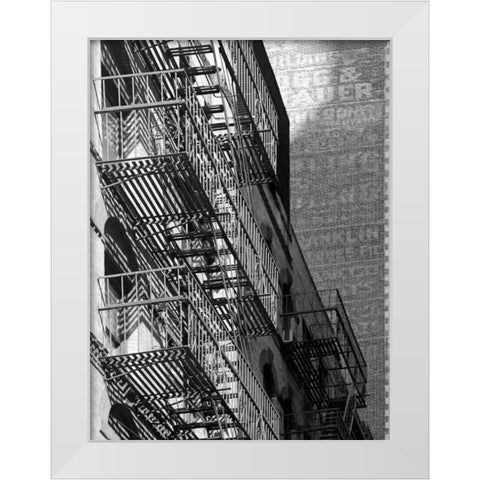 Escaping The Fire B White Modern Wood Framed Art Print by Pica, Jeff