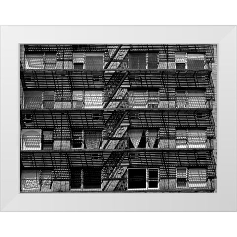 Escaping The Fire C White Modern Wood Framed Art Print by Pica, Jeff