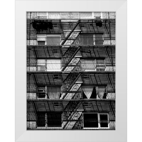 Escaping The Fire D White Modern Wood Framed Art Print by Pica, Jeff